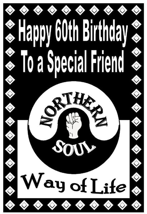 60th Northern Soul Birthday Card Way Of Life Gloss Finish Brand