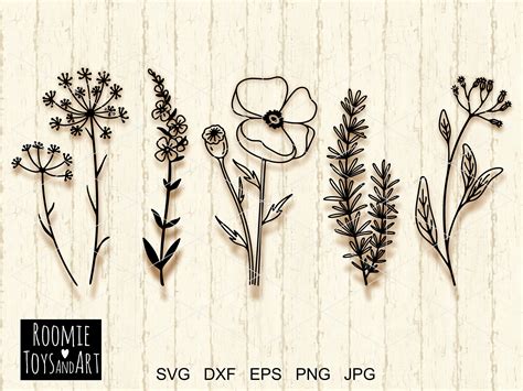 Wildflower Svg Wild Flower Svg Files Cricut And Silhouette Etsy My