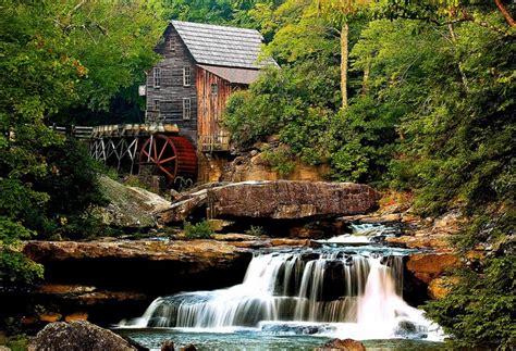 Glade Creek Grist Mill North Carolina Wonderous Waterfalls Pint