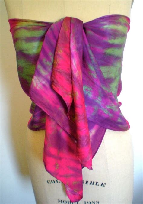 Hand Dyed Multi Functional Scarf By Bexstudio On Etsy
