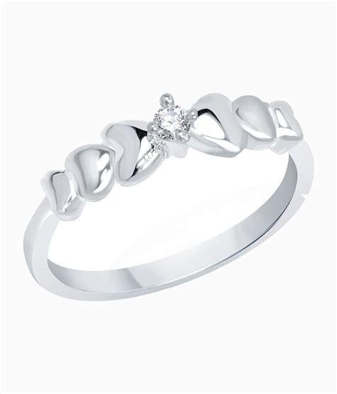Vk Jewels Lining Heart Rhodium Plated Ring Buy Vk Jewels Lining Heart Rhodium Plated Ring