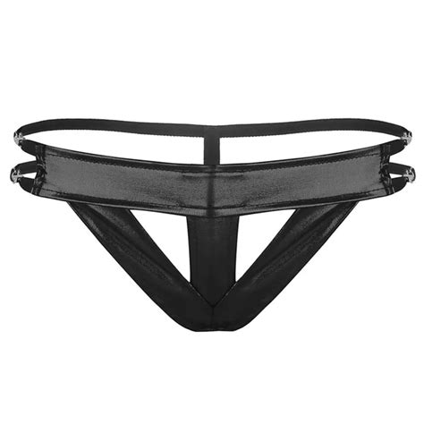 Buy Iefiel Sexy Mens Male Lingerie Nightwear G String Faux Leather Cut Out And