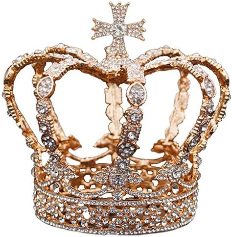Dfghjk Corona De Tiara Para Mujer Corona Cruzada Masculina Corona