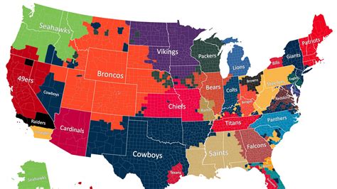The Most Popular Nfl Team By County Mental Floss