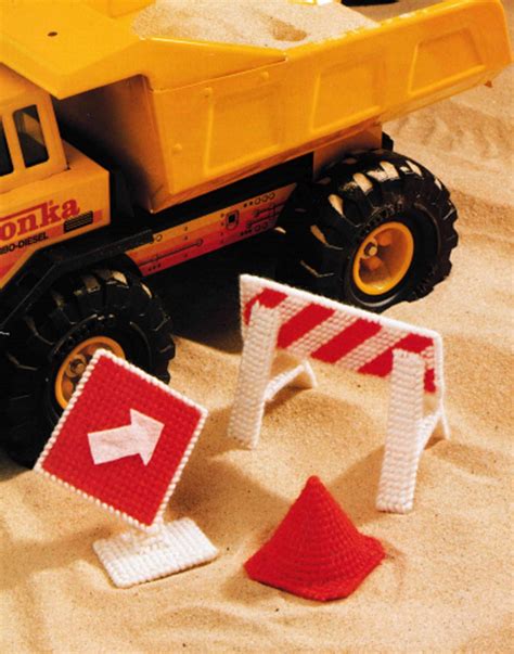 Plastic Canvas Toy Pattern Pdf Construction Signs Kids Pretend Etsy
