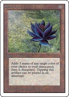 The finite number of black lotus cards in existence makes it a clear collectors' item for those interested, though its price has often alienated all but the most wealthy parties. Black Lotus (Unlimited Edition) - Gatherer - Magic: The Gathering