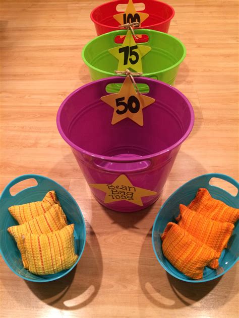 Homemade Bean Bag Toss Game All From The Dollar Store 3 Buckets Or