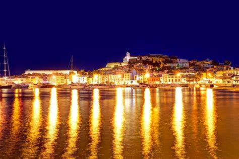 Premium Photo Eivissa Ibiza Town Downtown At Sunset In Balearic