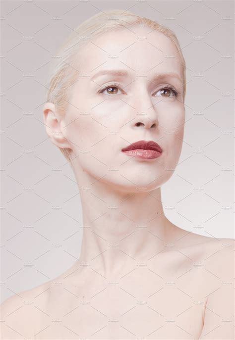 One Woman Pale White Skin Beauty Featuring 20 29 Years 20s And 30 39