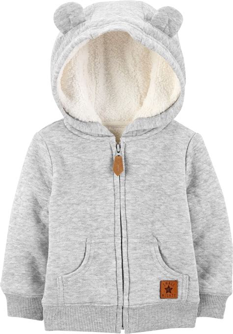 Simple Joys By Carters Baby Boys Hooded Sweater Jacket With Sherpa