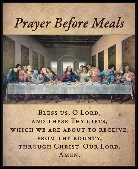 Prayer Before Meals Wlast Supper Davinci At Merhaut Inc
