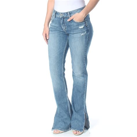 Silver Silver Womens Blue High Rise Curvy Slim Boot Cut Jeans Size