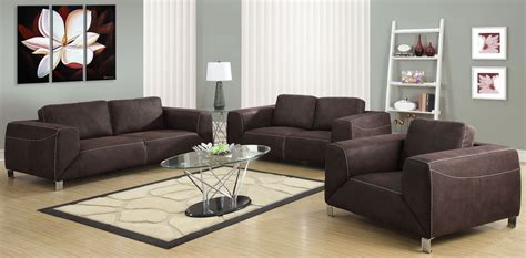 Chocolate Brown Micro Suede Living Room Set From Monarch 8513br