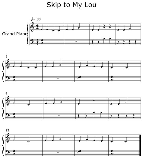 Skip To My Lou Sheet Music For Piano