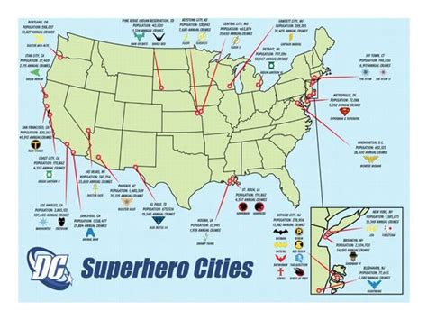 Dc Comics Map Of The Us