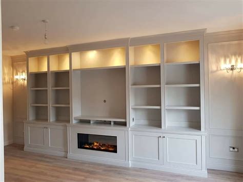 Bespoke Tv Unit With Electric Fire Basement Living Rooms Living Room