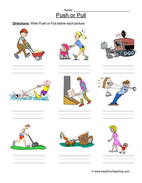 This is not a phrase which bears a clear meaning on its face. Push or Pull Force Worksheet • Have Fun Teaching
