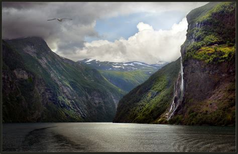 Waterfall In Norway Landscape Photos