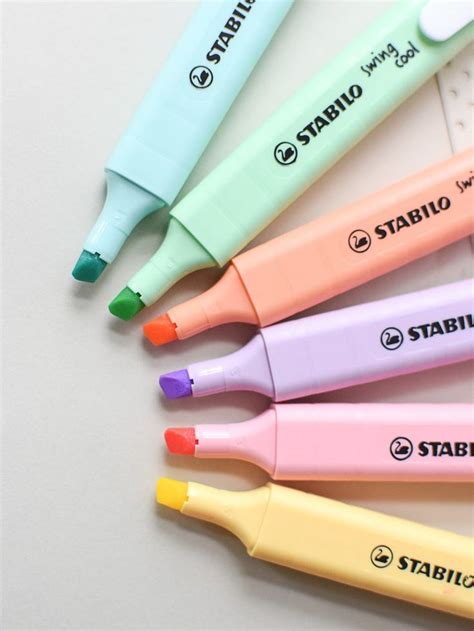 Stabilo Swing Cool Pastel Highlighters Etsy Pastel Highlighter