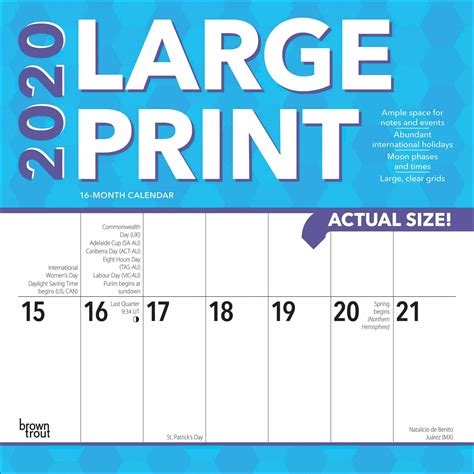 Print Large Calendar 2020 Calendar Printables Free Templates