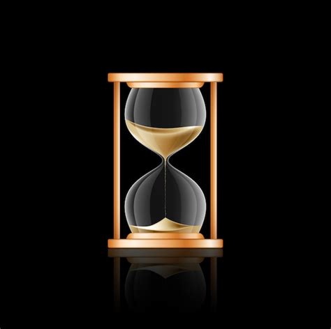 Premium Vector Illustration Of Hourglass On Black Background