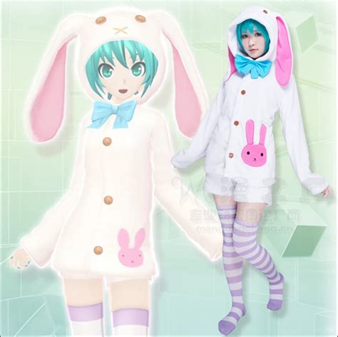 Hot New Hatsune Miku Project Diva Cosplay Anime Rabbit Ears Suit