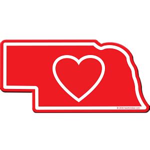 Heart in Nebraska NE Sticker,All-Weather High Quality Vinyl Sticker - Heart Sticker Company