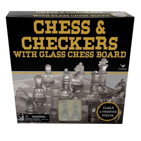 Chess And Checkers Set With 9 Glass Board