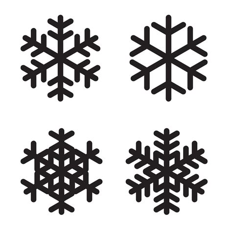 Set Of Silhouettes Snowflakes On White Vector Illustration 3309786