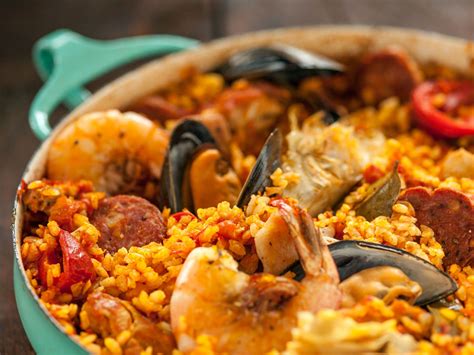 Recipe Spanish Paella With Chorizo Chicken And Shrimp Recipe Rice
