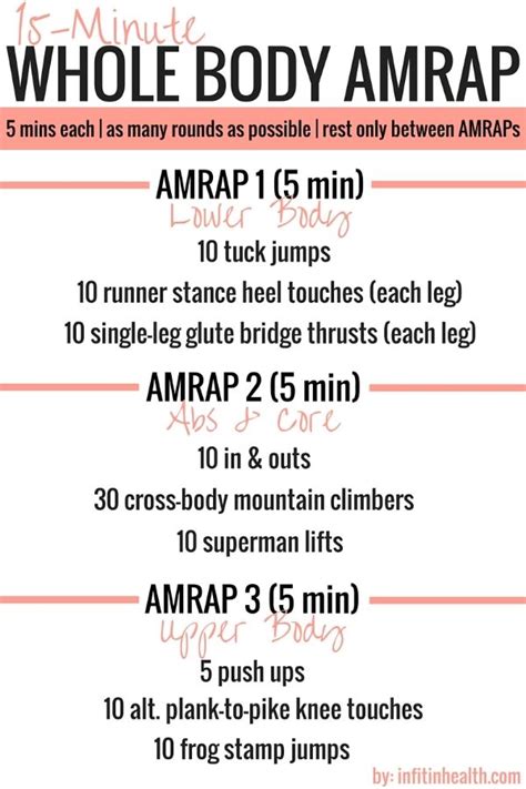 Pin By Lazy Love On Fitness Gym Life Amrap Workout All Over Body