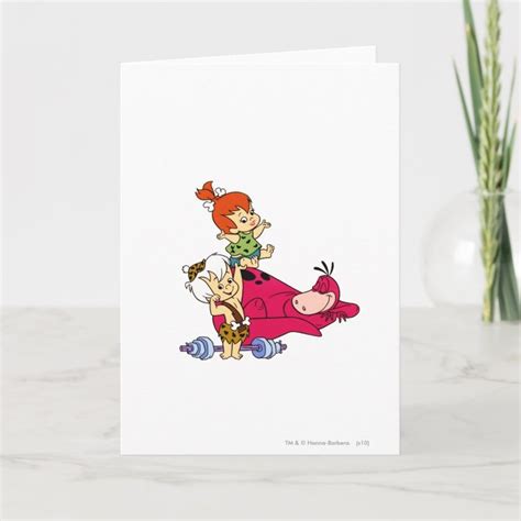 Pebbles™ And Bam Bam And Dino Playtime Card Zazzle Bambam Pebbles And Bam Bam Postcard