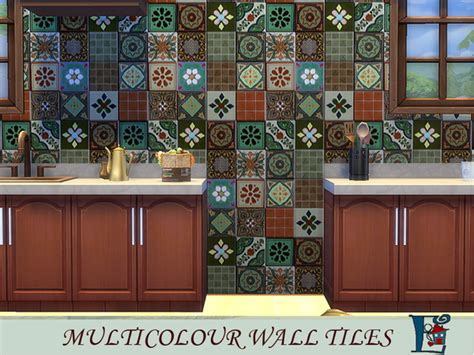 The Sims Resource Multicolour Wall Tiles By Evi Sims 4 Downloads