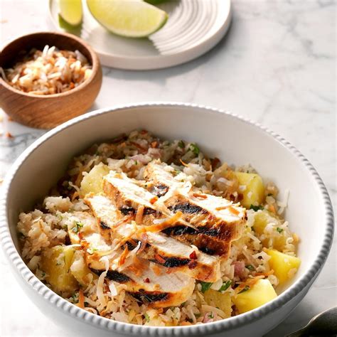 Tropical Chicken Cauliflower Rice Bowls Recipe How To Make It
