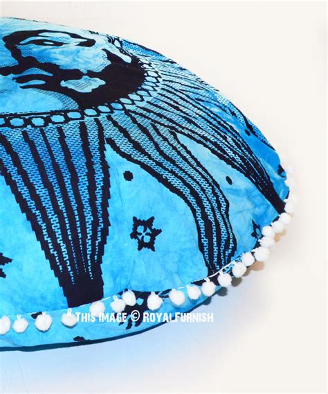 A bunch of floor pillows is a great way to add some charm and coziness to your interior. Turquoise Psychedelic Sun Face Circle Round Floor Pillow ...