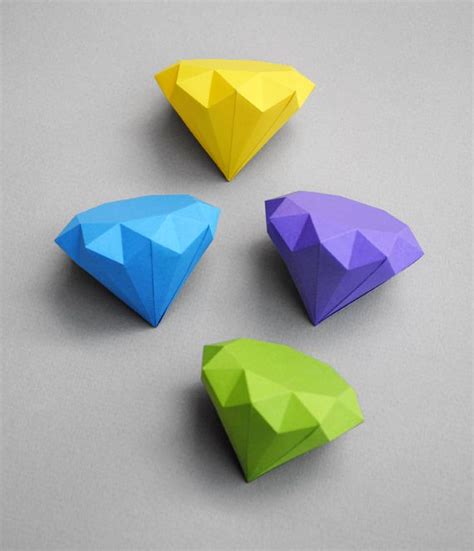3d Paper Diamonds Paper Diamond Origami Diamond Diy Paper