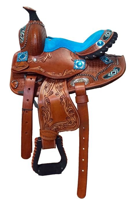 10″ Childrens Navajo Beaded Western Saddle With