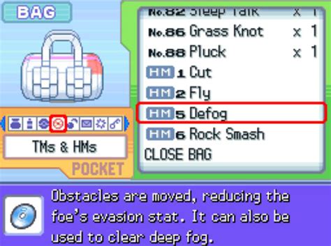 Where To Get Hm05 Defog In Pokémon Platinum Guide Strats