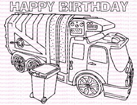 It is a truck with a large waste container. Garbage Truck Birthday Party Printables Garbage Truck ...