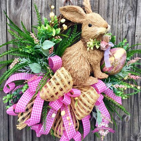 Floral Easter Wreath Bunny Wreath Floral Spring Wreath Front Door