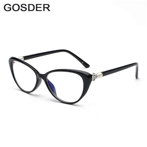 retro anti blue ray cat eye reading glasses with pearl vintage ultralight women clear lens