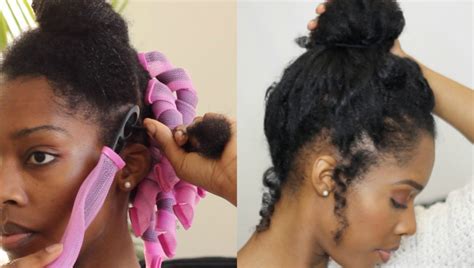 Curlformers on natural hair | natural hairstyles for black women. CURLFORMERS HEATLESS CURLS UPDO ON FINE NATURAL HAIR - YouTube