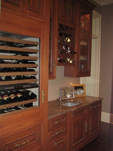 Butlers Pantry With Wine Cooler Traditional Wine Cellar New