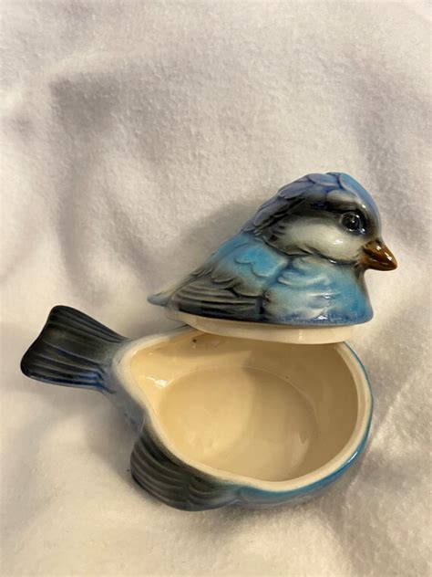 Vintage GOEBEL W Germany Blue Bird Porcelain Sparrow Gem