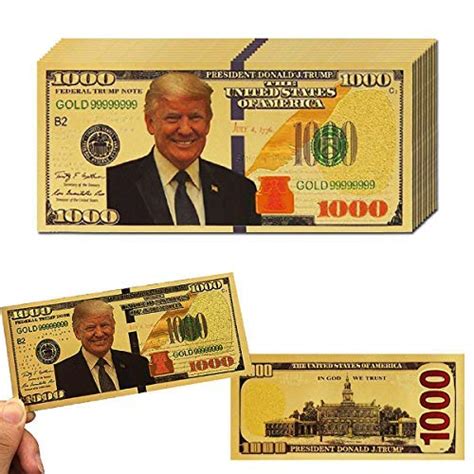 Partyyeah Donald Trump 1000 Dollar Bill Banknote One