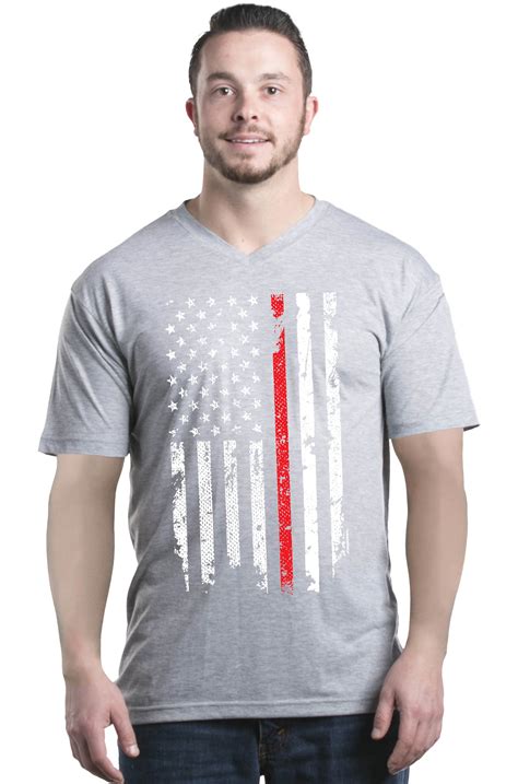 Shop4Ever - Shop4Ever Men's American Flag Red Line Patriotic 4th of 