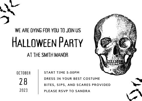 Halloween Party Invitation Template Etsy