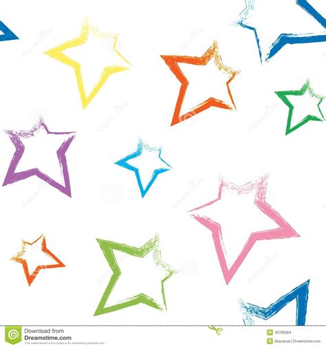 Seamless Pattern With Brush Painted Stars Stock Vector Illustration