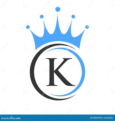 Letter K Crown Logo Template Royal Crown Logotype Luxury Sign For