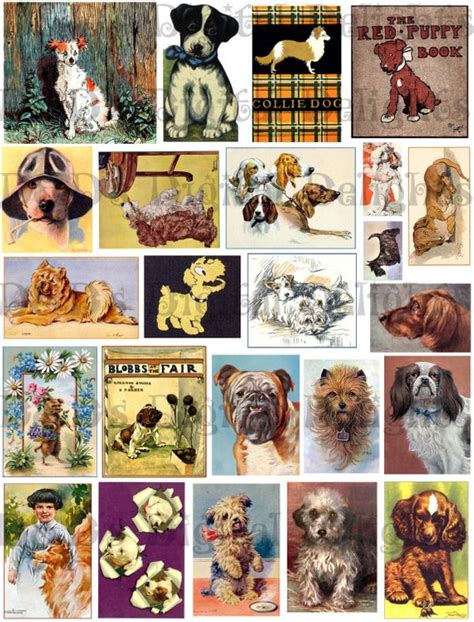 Dog Clip Art Free Clip Art Digital Collage Art Digital Ribbon Cards